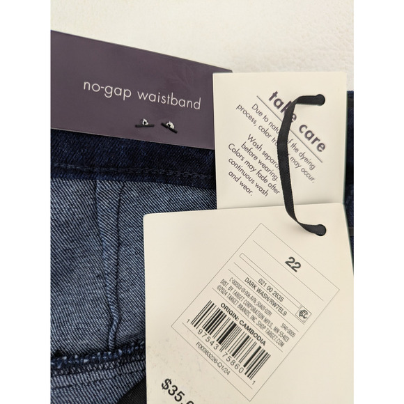 Womens Wide Leg Stretch Jeans Blue 22 High Rise - Picture 7 of 10